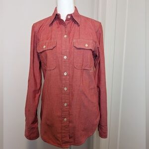 LRL RALPH LAUREN Shirt Women Sm Button Up Roll Tab Sleeve Career Casual Cotton